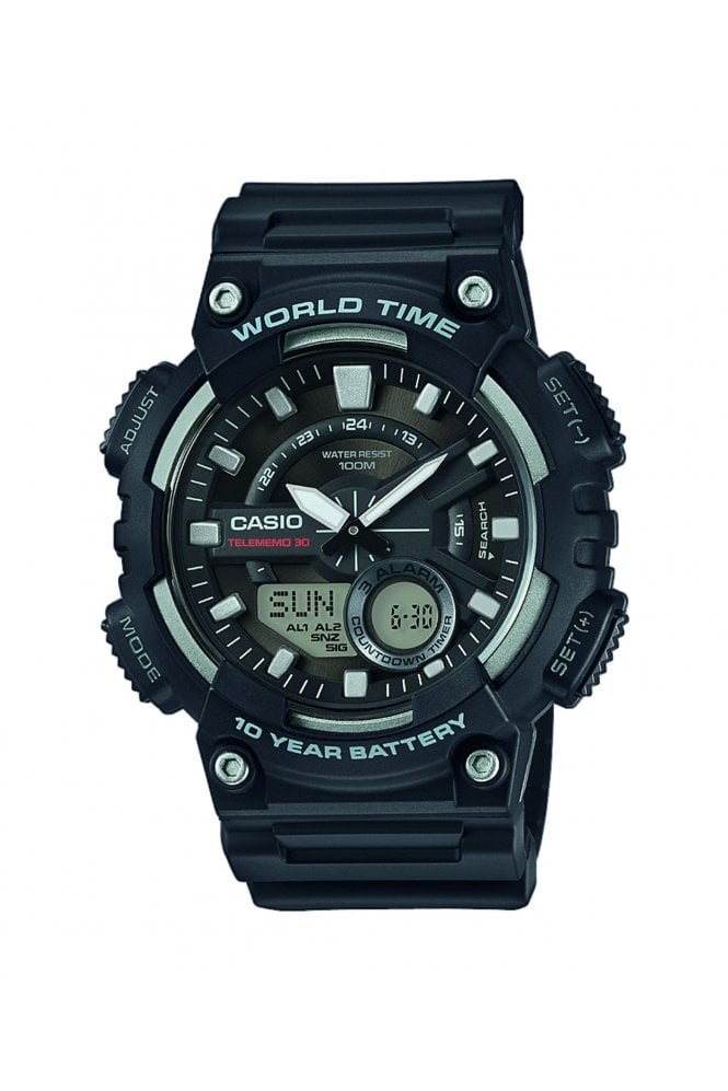 Casio  Collection Mens World Time Watch AEQ-110W-1AVEF
