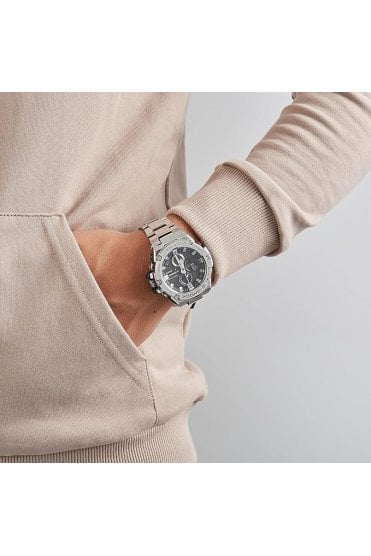 Casio G-Shock Black Dial Stainless Steel 53mm Watch GST-B100D-1AER