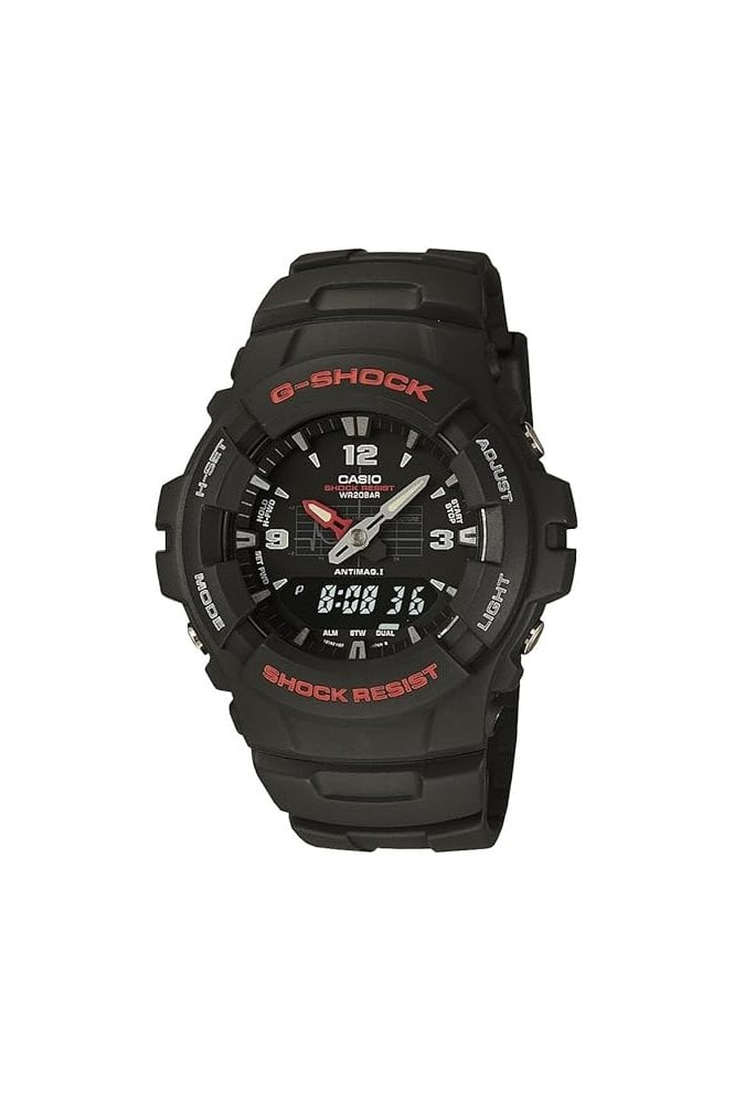 Casio  G-shock Gents Black Strap Watch G-100-1BVMUR