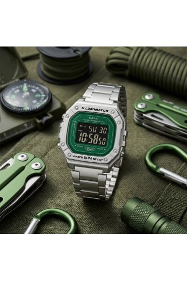 Casio Gents Green Face Series 43mm Sports Watch W-218HD-3AVEF