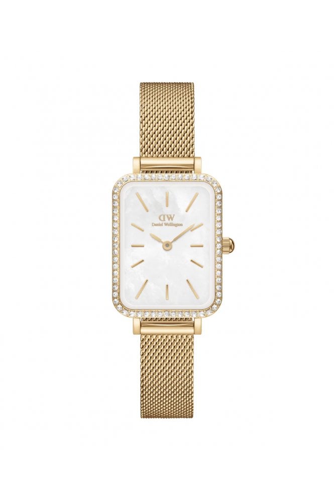 Daniel Wellington  Ladies Quadro Lumine Bezel Evergold 20mm Dress Watch DW00100668