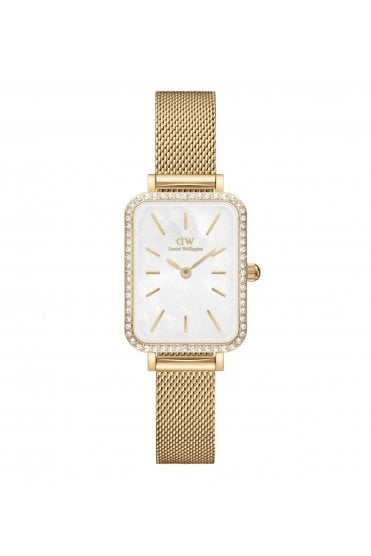 Daniel Wellington Ladies Quadro Lumine Bezel Evergold 20mm Dress Watch DW00100668