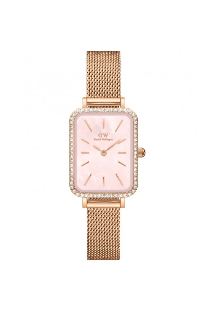 Daniel Wellington  Ladies Quadro Lumine Bezel Melrose Pink 20mm Dress Watch DW00100669