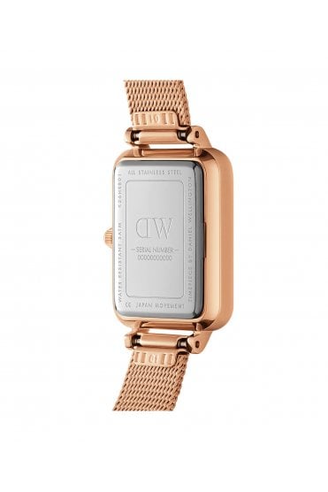 Daniel Wellington Ladies Quadro Lumine Bezel Melrose Pink 20mm Dress Watch DW00100669