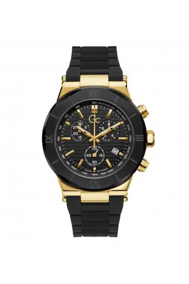 GC Gents Force Black Silicone Strap 44mm Dress Watch Y69005G2MF