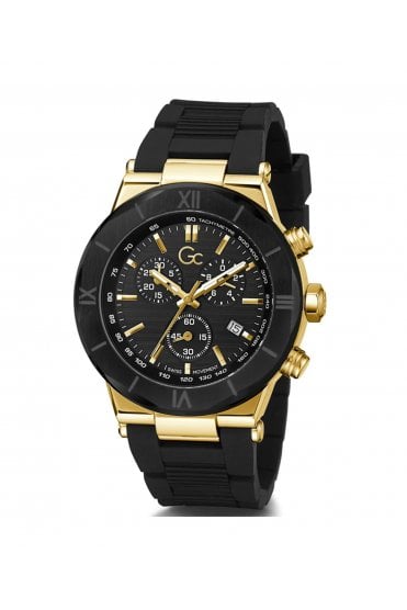 GC Gents Force Black Silicone Strap 44mm Dress Watch Y69005G2MF