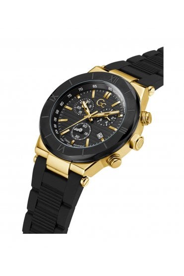 GC Gents Force Black Silicone Strap 44mm Dress Watch Y69005G2MF