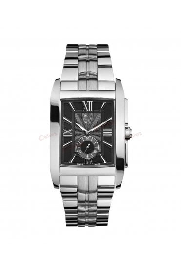 GC Gents Qwodra Silver-Tone Stainless Steel 36mm Dress Watch X62002G2