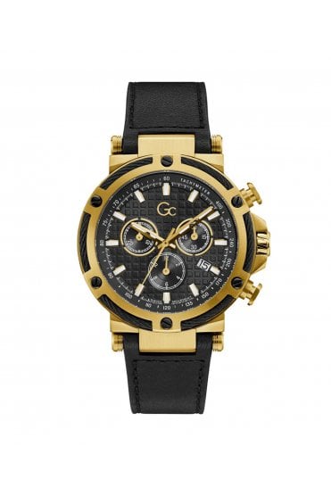GC Gents UrbanCode Black Leather Strap 44mm Dress Watch Y54007G2MF