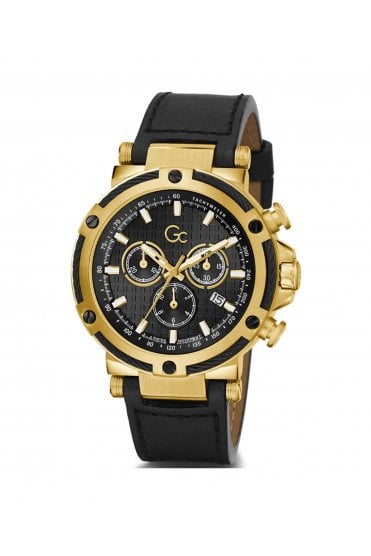 GC Gents UrbanCode Black Leather Strap 44mm Dress Watch Y54007G2MF