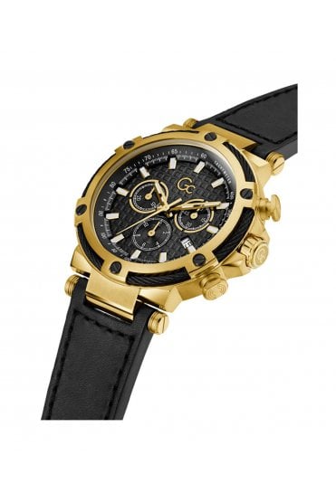 GC Gents UrbanCode Black Leather Strap 44mm Dress Watch Y54007G2MF