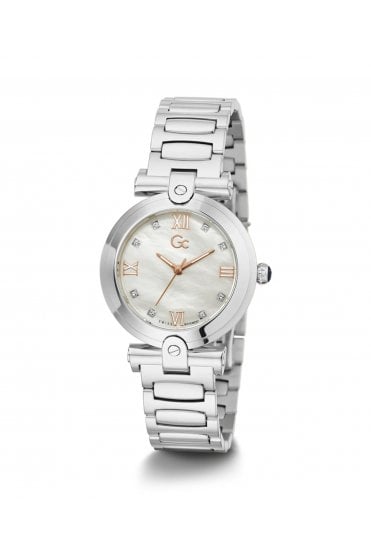 GC Ladies Fusion Lady Silver-Tone Stainless Steel 34mm Dress Watch Y96003L1MF