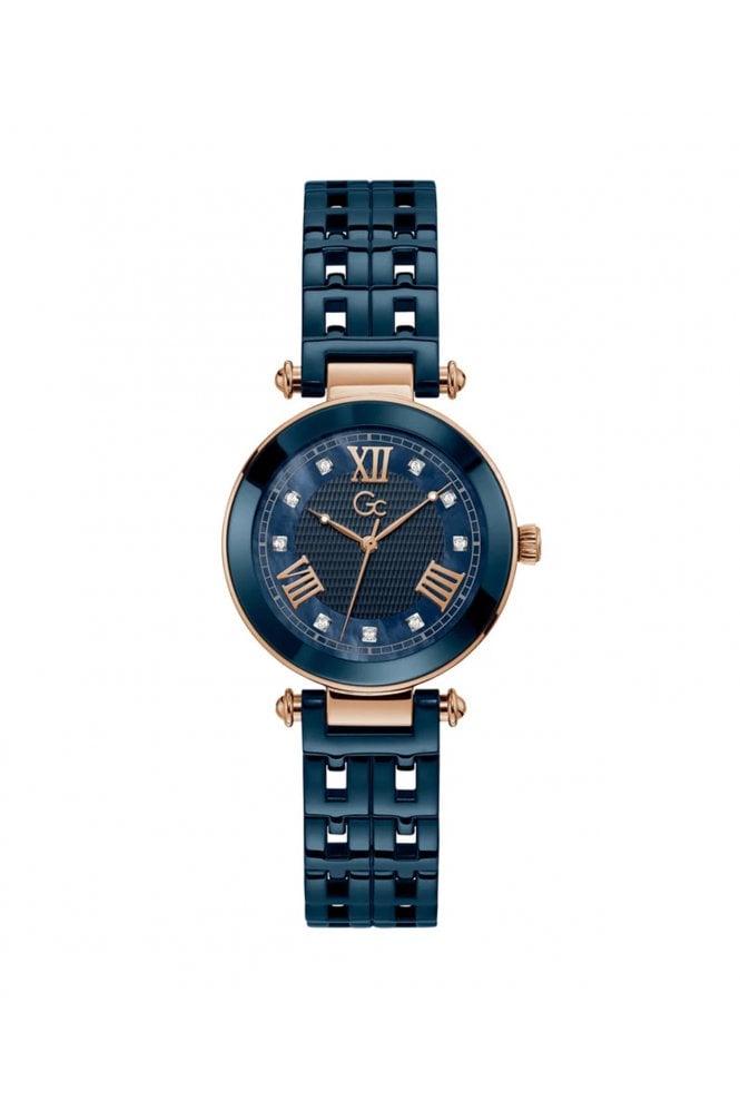 GC  Ladies PrimeChic Blue Ceramic Strap 32mm Dress Watch Y66005L7MF
