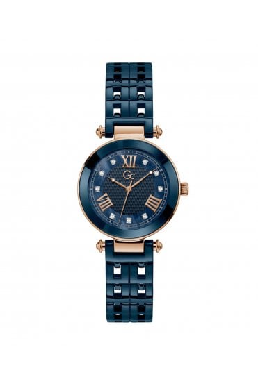 GC Ladies PrimeChic Blue Ceramic Strap 32mm Dress Watch Y66005L7MF