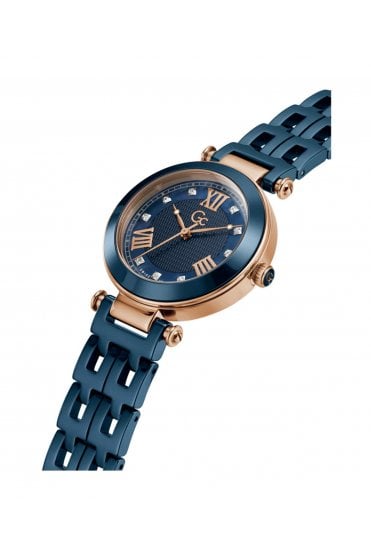 GC Ladies PrimeChic Blue Ceramic Strap 32mm Dress Watch Y66005L7MF