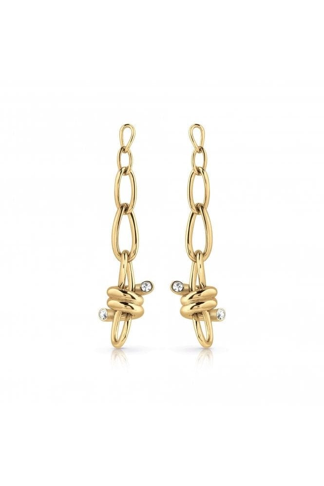 Guess  Dangling Love Wire Gold Earrings UBE29016