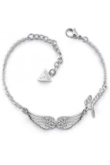 Guess Double Pave Wings Silver Bracelet UBB29083-L