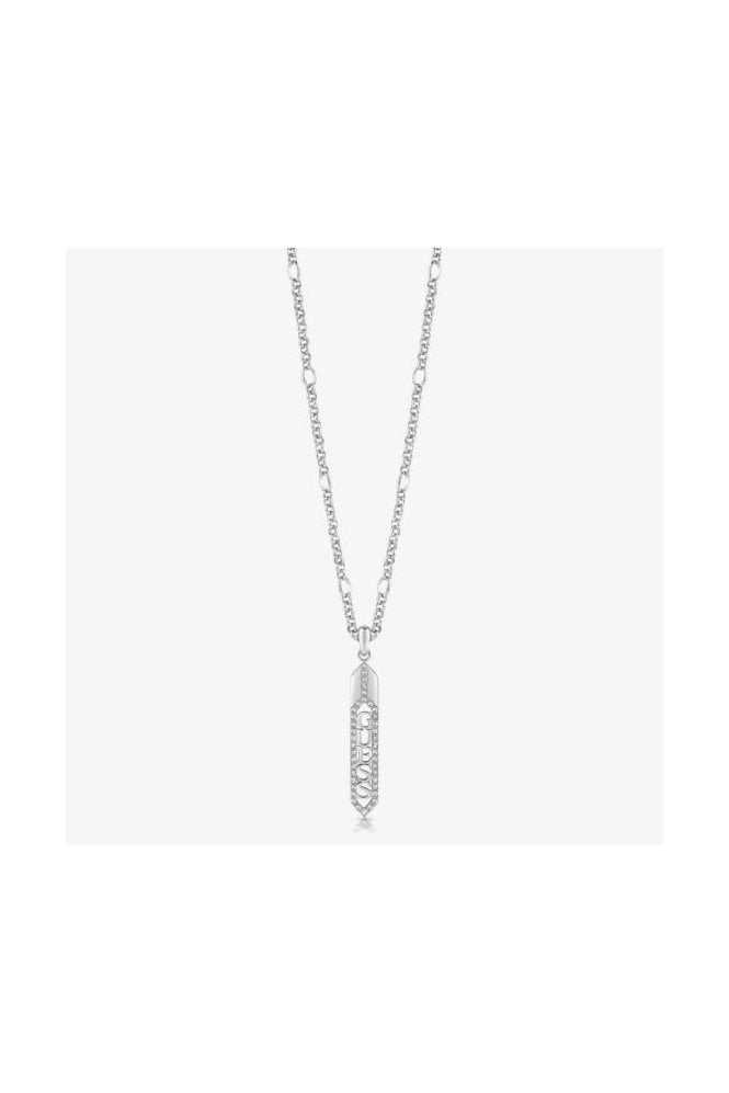 Guess  Hexagon Stainless Steel Crystal Necklace UBN29105