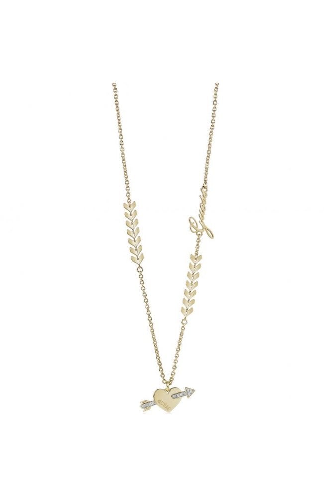 Guess  Ladies Cupid Gold Necklace UBN85032
