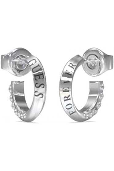 Guess Ladies Forever Links Mini Hoop Earrings UBE02189RH