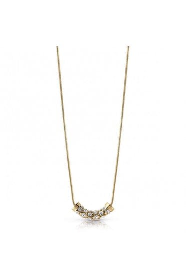 GUESS Ladies Gold Plated Necklace With Crystal Charm UBN28054