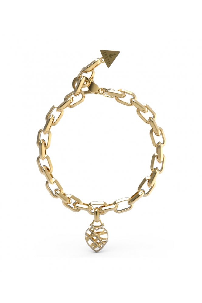 Guess  Ladies Heart Cage Bracelet UBB03094YGL