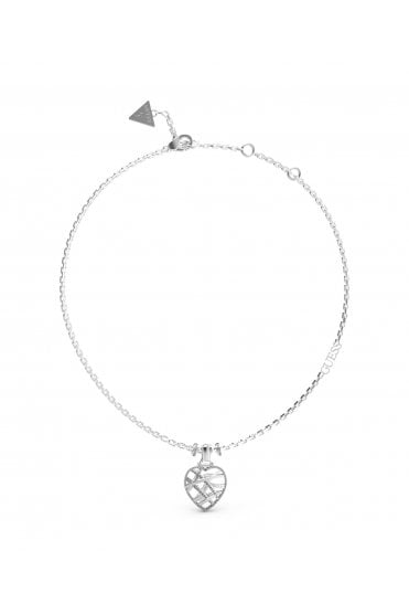 Guess Ladies Heart Cage Necklace UBN03099RH