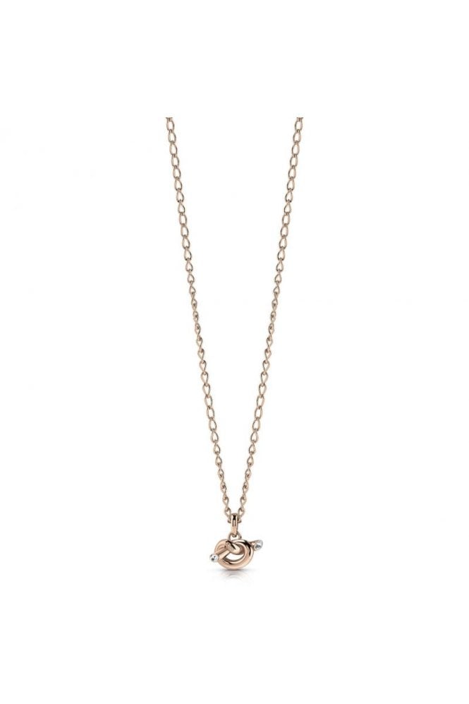 Guess  Ladies Knot Rose Necklace UBN29020
