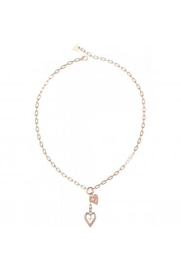 Guess Ladies Love Me Tender Necklace UBN03234RHRG