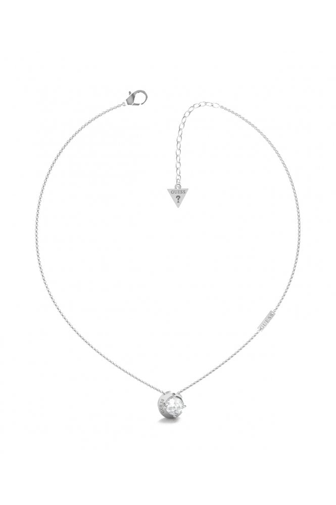 Guess  Ladies Silver-Tone Moon Phases Necklace UBN01190RH