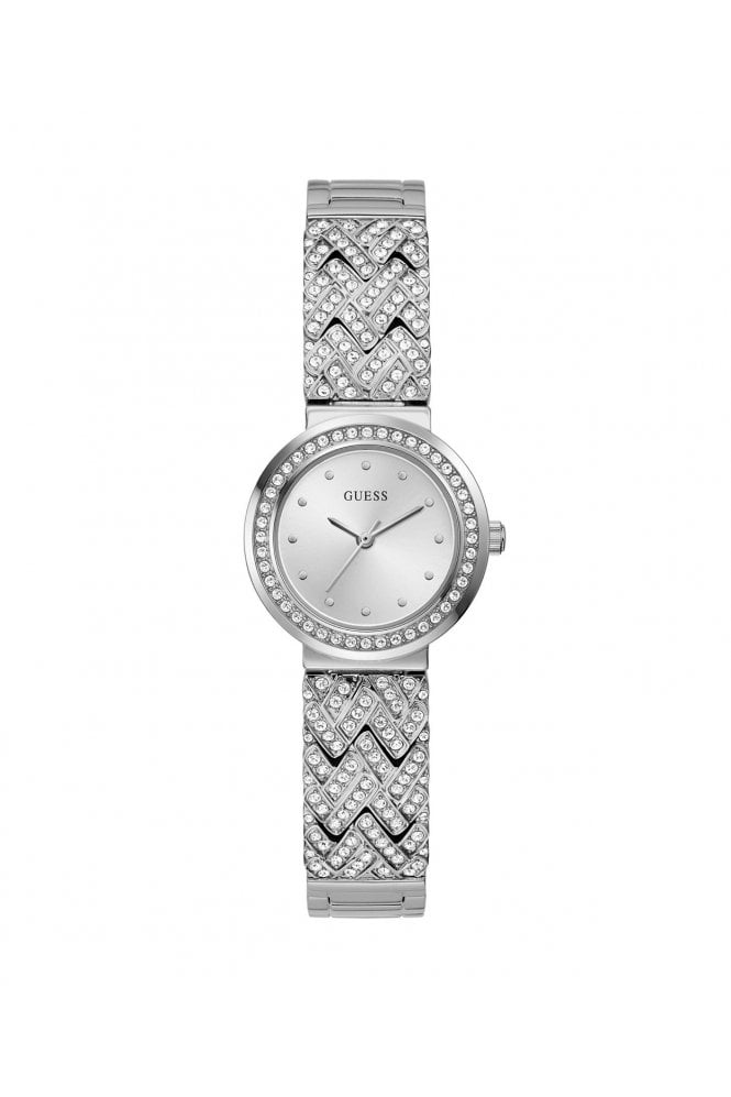 Guess  Ladies Silver-Tone Stainless Steel Treasure Watch GW0476L1