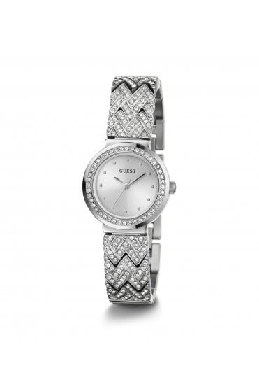 Guess Ladies Silver-Tone Stainless Steel Treasure Watch GW0476L1