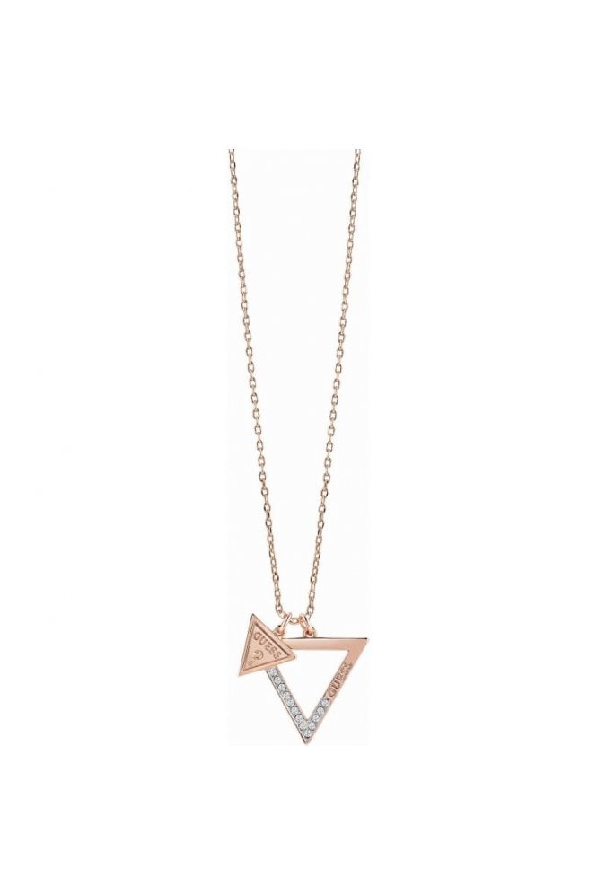 Guess  Rose Gold Plated Iconic 3Angles Necklace UBN83092