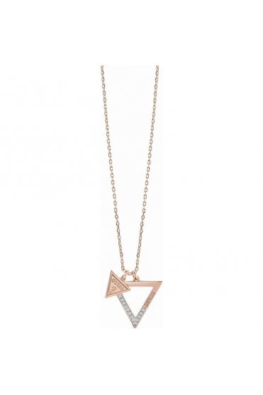 Guess Rose Gold Plated Iconic 3Angles Necklace UBN83092