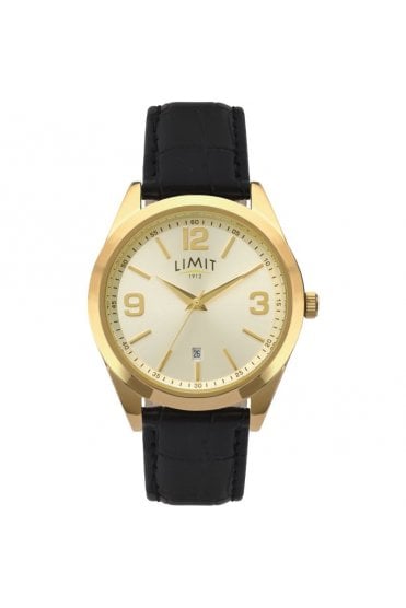Limit Gents Gold Case Champagne Dial Watch 5689