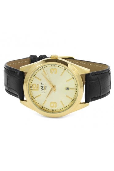 Limit Gents Gold Case Champagne Dial Watch 5689
