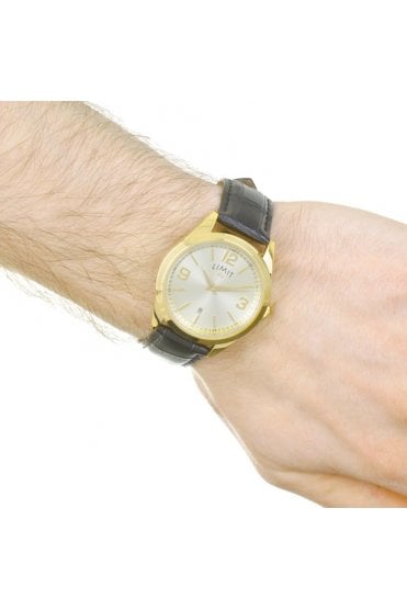 Limit Gents Gold Case Champagne Dial Watch 5689