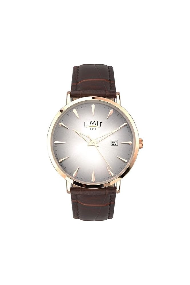 Limit  Gents Gold Case Silver Dial Watch 5955