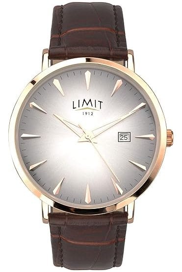 Limit Gents Gold Case Silver Dial Watch 5955