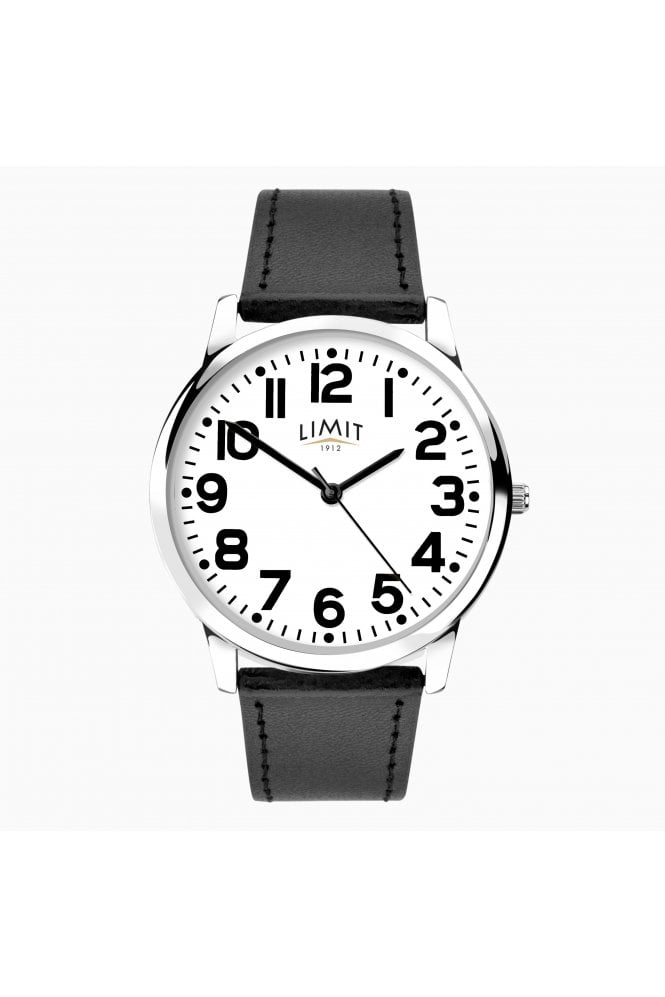 Limit  Gents Watch | Silver Case & PU Strap with White Dial | 5608
