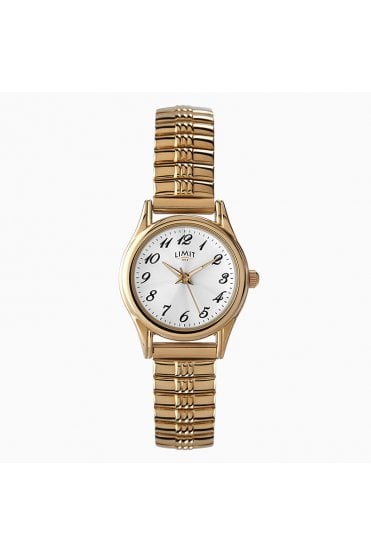 Limit Ladies Gold Case Stainless Steel Bracelet White Dial Watch 6955