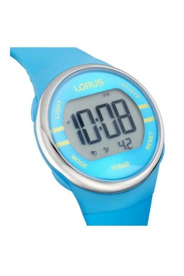 Lorus Blue Digital Watch with Silicone Strap R2341NX9