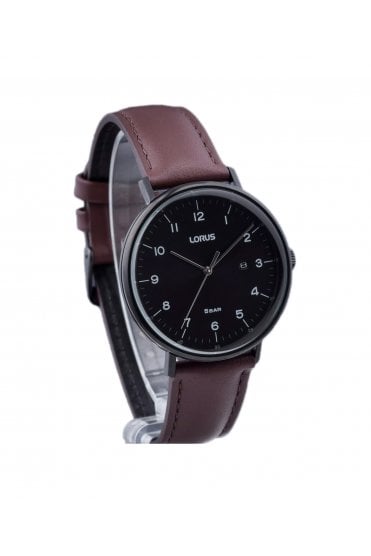 Lorus Gents 40mm Brown Leather Strap Watch RH985MX9