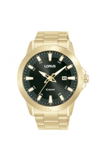 Lorus Gents Black Dial Analogue Dress 44mm Watch RH962PX9