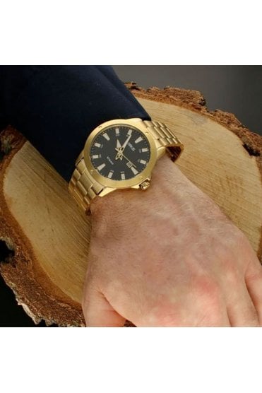 Lorus Gents Black Dial Analogue Dress 44mm Watch RH962PX9