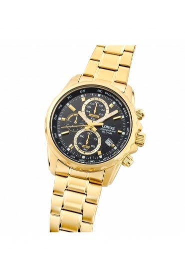 Lorus Sports Chronograph 43mm Gold-Tone Stainless Steel Watch RM378JX9
