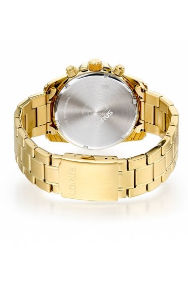 Lorus Sports Chronograph 43mm Gold-Tone Stainless Steel Watch RM378JX9