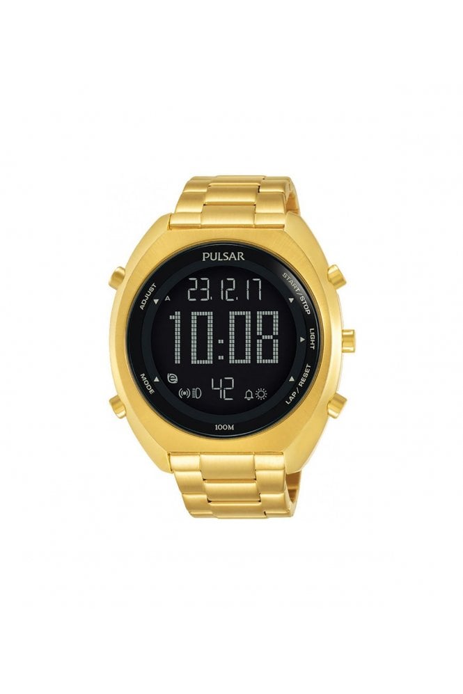 Pulsar  Gents PVD Plated Alarm Chronograph 44mm Watch P5A016X1