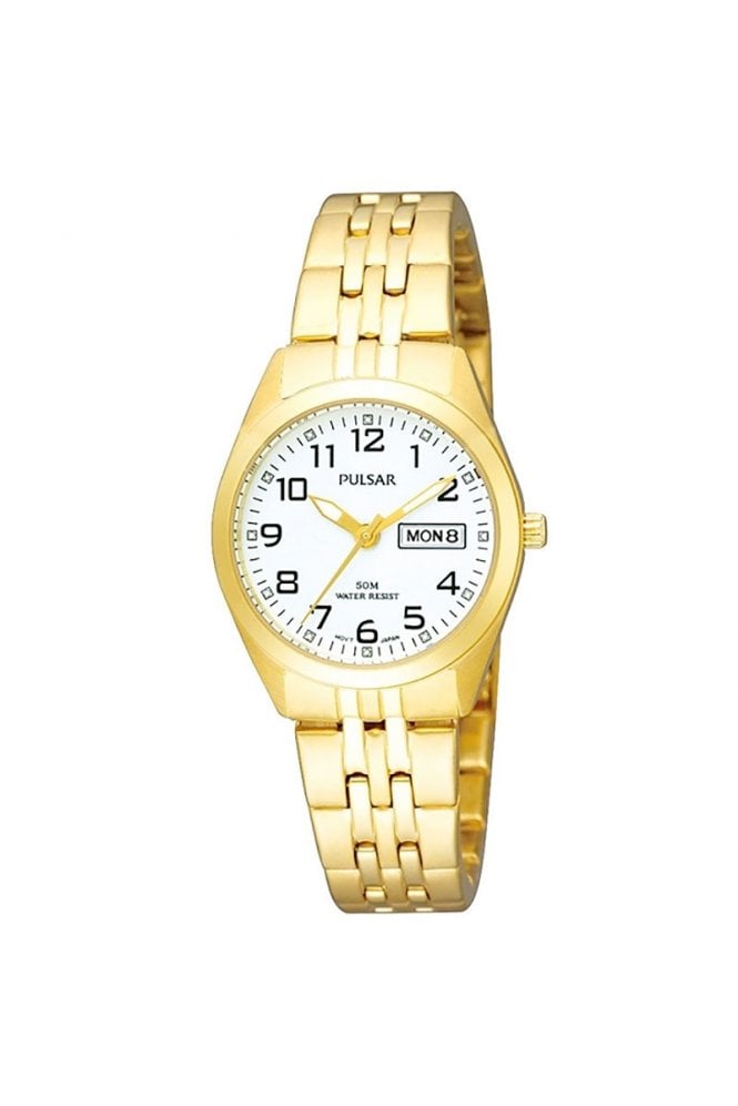 Pulsar  Ladies PVD Plated Day Date 26mm 5ATM Watch PN8002X1