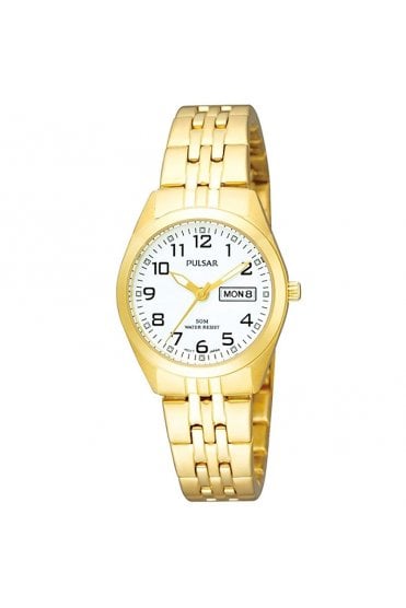 Pulsar Ladies PVD Plated Day Date 26mm 5ATM Watch PN8002X1